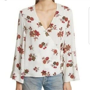 A.L.C Ray Silk Wrap Blouse- 0